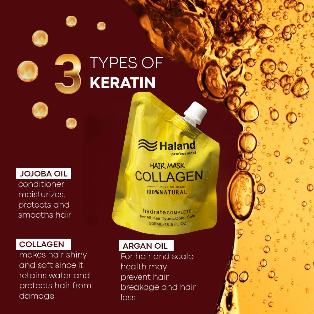 Mặt nạ dưỡng tóc HALAND kem ủ tóc chính hãng phục hồi tóc hư tổn từ bên trong, siêu mềm mượt - Kanaval Official Store