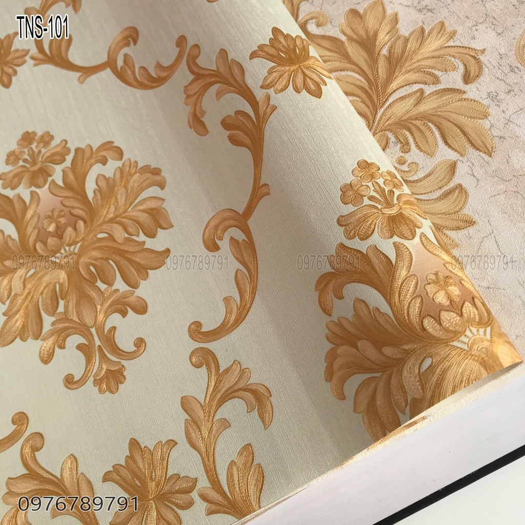 Giấy Dán Tường Hoa Văn Cổ Điển Châu Âu In nổi 3d Cho Phòng Ngủ, Phòng Khách, Lụa Keo Sữa Dán Ngoài, Khổ 10m x 53 cm