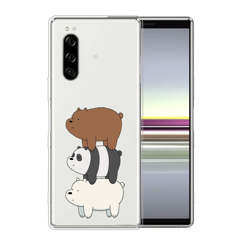 Ốp điện thoại trong suốt họa tiết We Bare Bear cho Sony Xperia XZ4 XZ3 XZ2 Compact 20 2 XA3 Ultra L3 Xperia 10 1 II