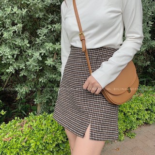 Cv dạ kẻ ngắn xẻ