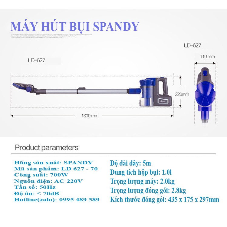 Máy hút bụi cầm tay - Máy hút bụi cao cấp SPANDY