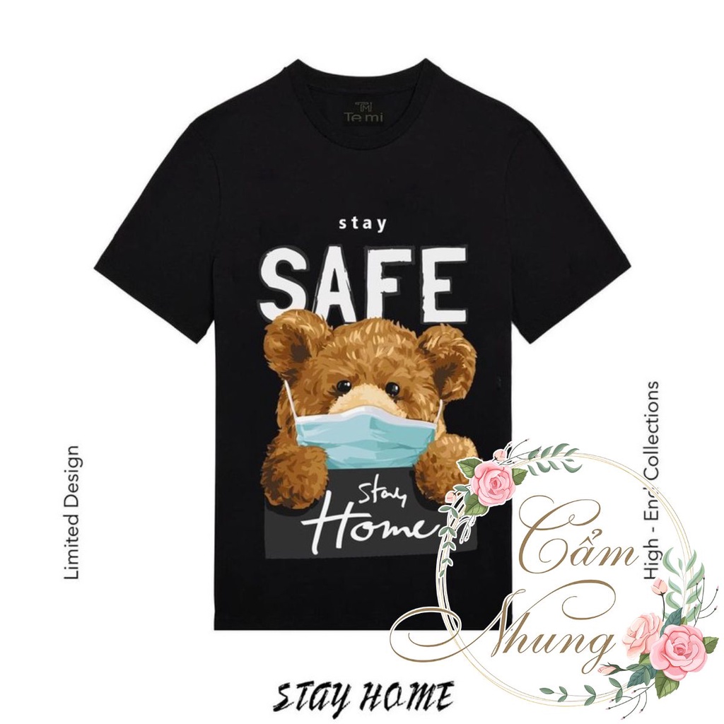 Áo Thun Tay Lỡ Gấu Safe Phòng Dịch Siêu Đẹp CAMNHUNG Áo Thun Nam Nữ Unisex Hot Hit