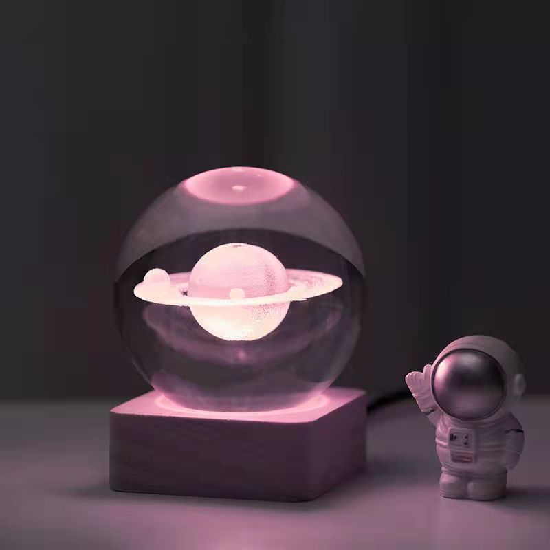 Đèn Ngủ Hình Quả Cầu Pha Lê Hoạt Hình Galaxy Ánh Sáng Ban Đêm Mặt Trăng Nhỏ Sáng Tạo Làm Quà Tặng Sinh Nhật Bạn Trai Cho Bạn Trai jTDX