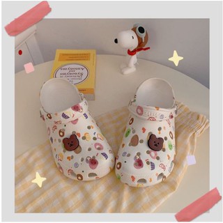 ( Sẵn 40-41 ) Dép sục nữ Ulzzang kèm sticker gấu - US221 kèm ảnh shop chụp