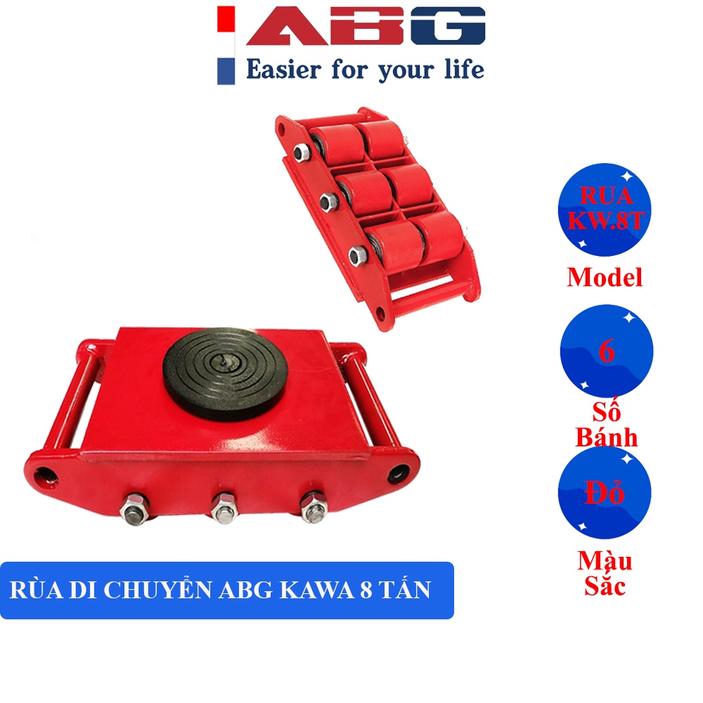 Rùa Di Chuyển ABG KS 8 Tấn Xe Rùa Đẩy Hàng Tải Trọng Cao, Bền Bỉ, Thiết Kế Tối Ưu Êm Ái Trong Nhà Xưởng, Xây Dựng