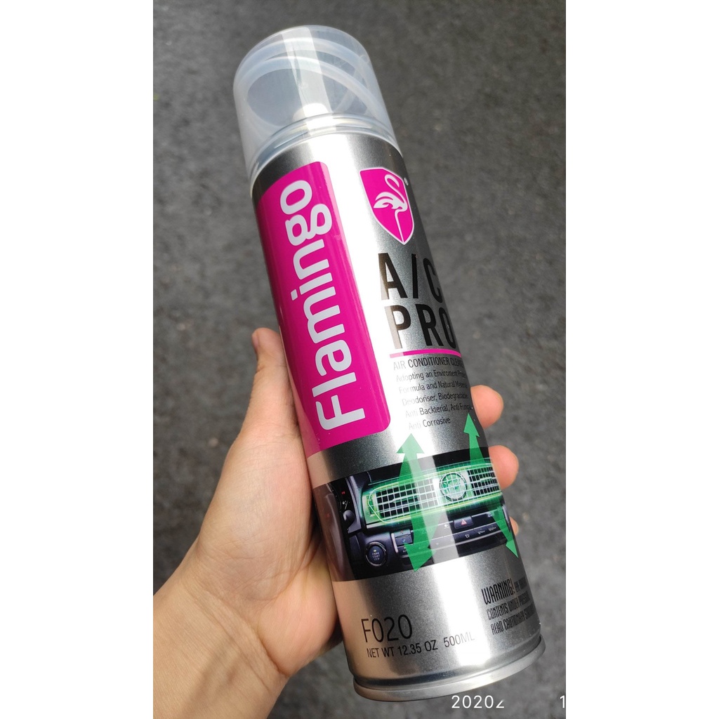 Bình Xịt Vệ Sinh Khử Mùi Hôi Điều Hòa Ô Tô Flamingo F020 500ml