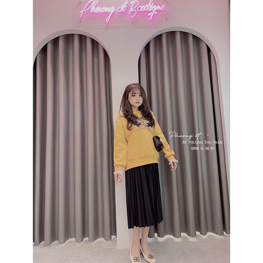 Bán sỉ Áo nỉ vàng tay ren.. | BigBuy360 - bigbuy360.vn