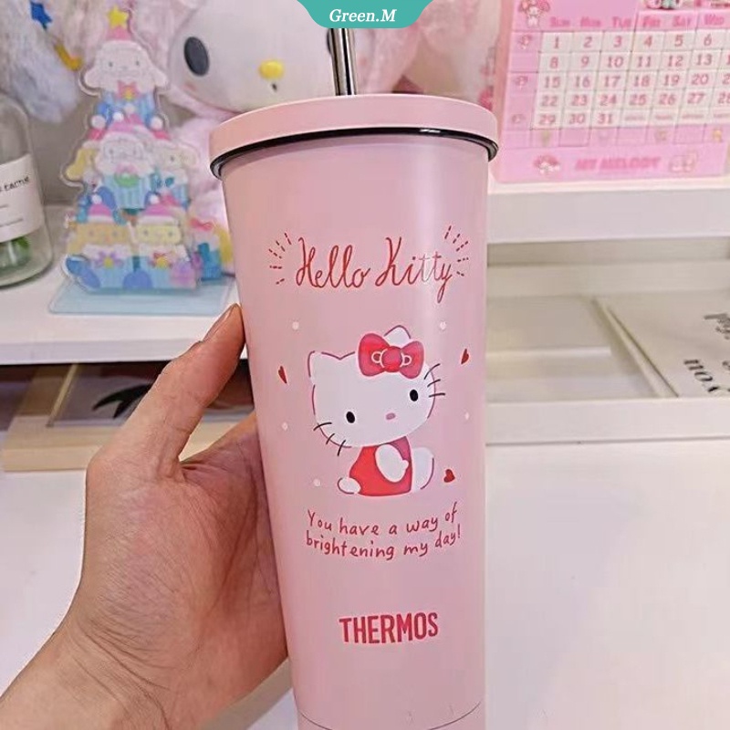Bình Nước Giữ Nhiệt 750ML Hình Sanrio Hello Kitty Kuromi My Melody Cinnamonroll Dễ Thương