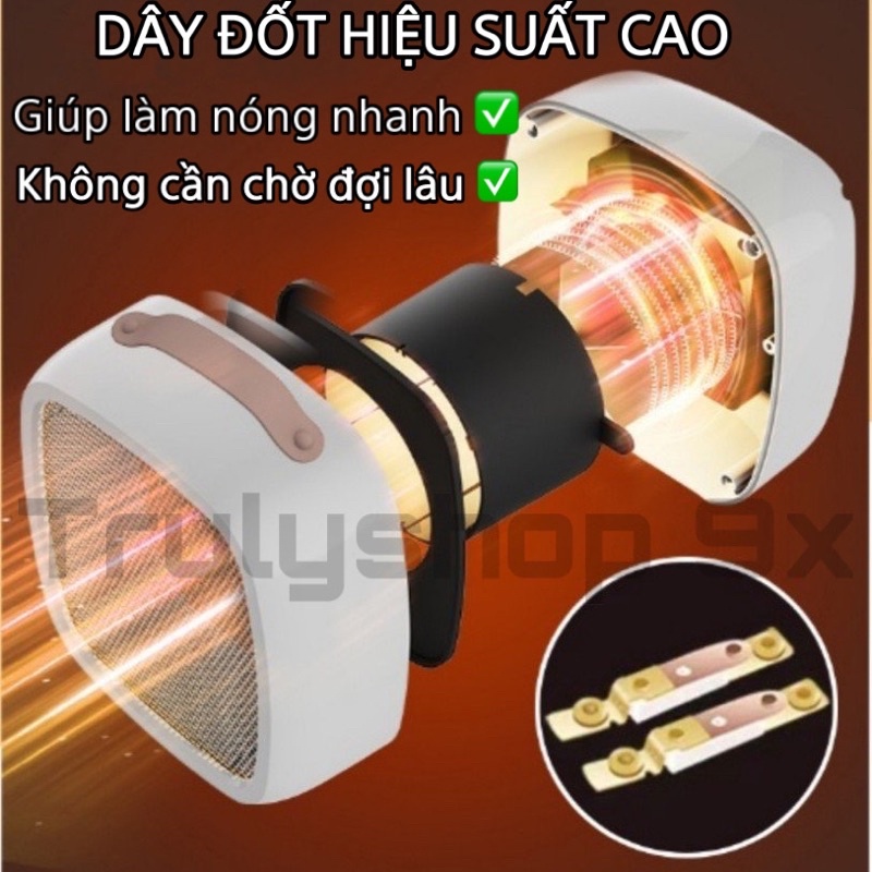 Máy quạt sưởi ấm mùa đông mini cầm tay cho bé không gây tiếng ồn