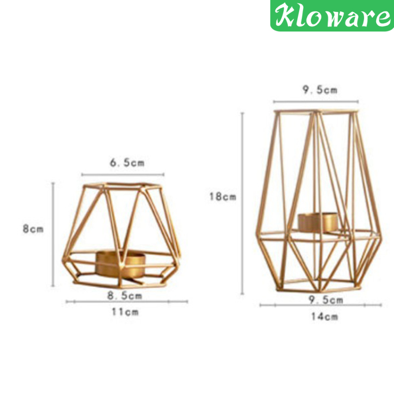 Giá Đỡ Đèn Cầy Bằng Sắt Kiểu Hình Học Cổ Điển Trang Trí Tiệc Cưới