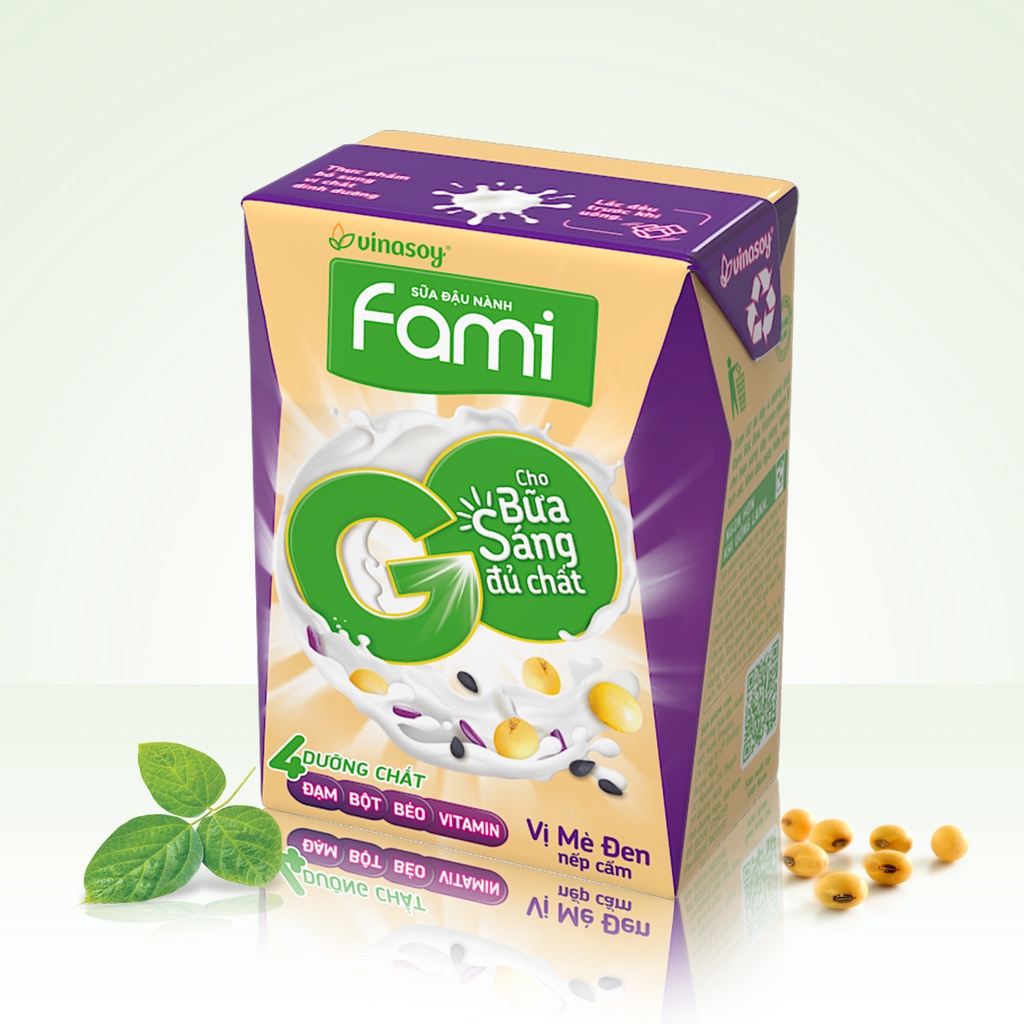 Thùng sữa đậu nành Fami Go Mè đen (36 hộp x 200ml)