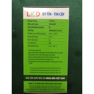Bóng đèn led tròn 15W Rạng Đông A80N1