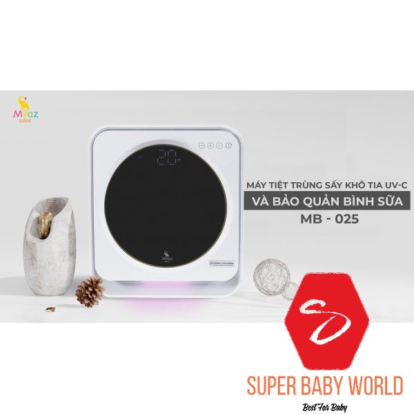 MÁY TIỆT TRÙNG SẤY KHÔ TIA UV-C VÀ BẢO QUẢN BÌNH SỮA MOAZ BÉBÉ MB-025