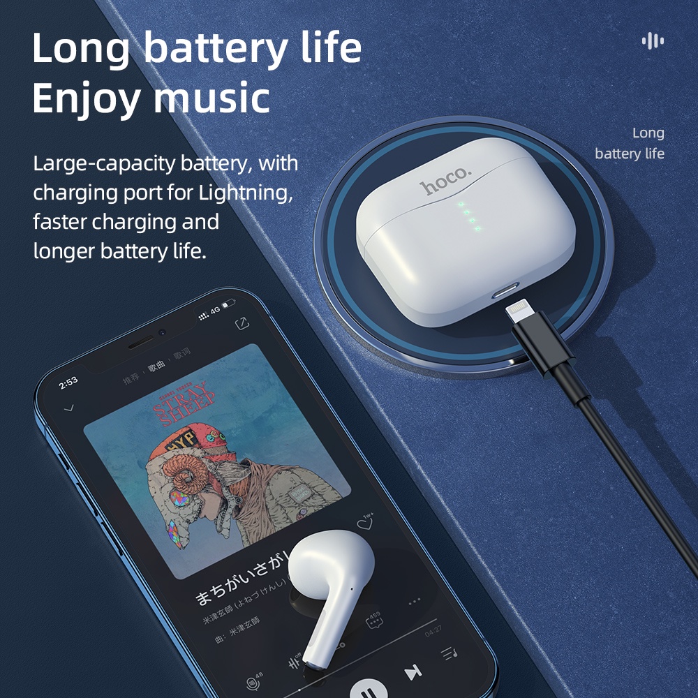 Tai nghe không dây HOCO EW09 TWS bluetooth 5.1 chống nước có nút điều khiển cảm ứng