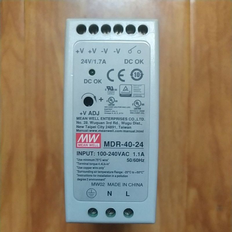 Nguồn gắn ray Meanwell MDR-20-24 24V-1A, Meanwell MDR-60-24 24V-2A 24V-2.5A.
