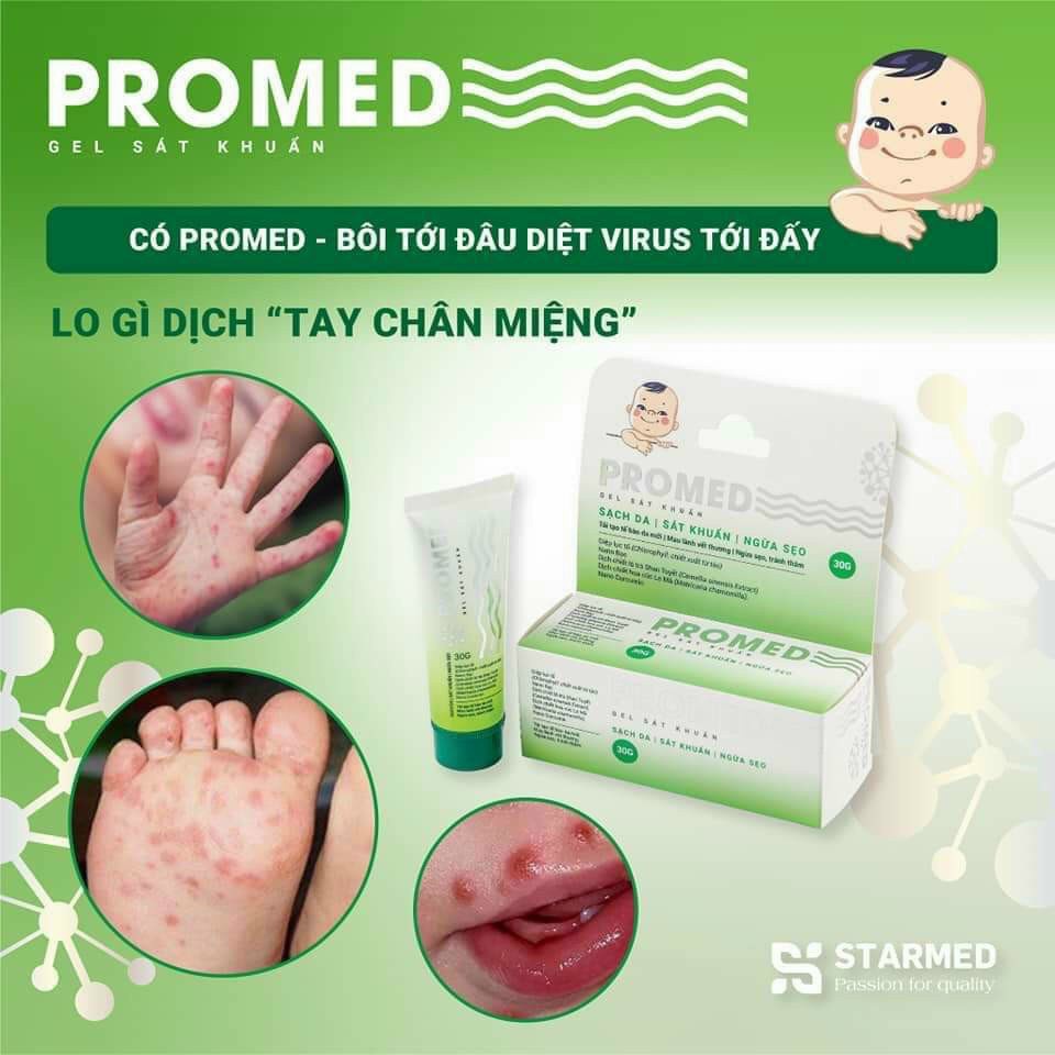 Gel sát khuẩn da ngăn sẹo tối đa Promed