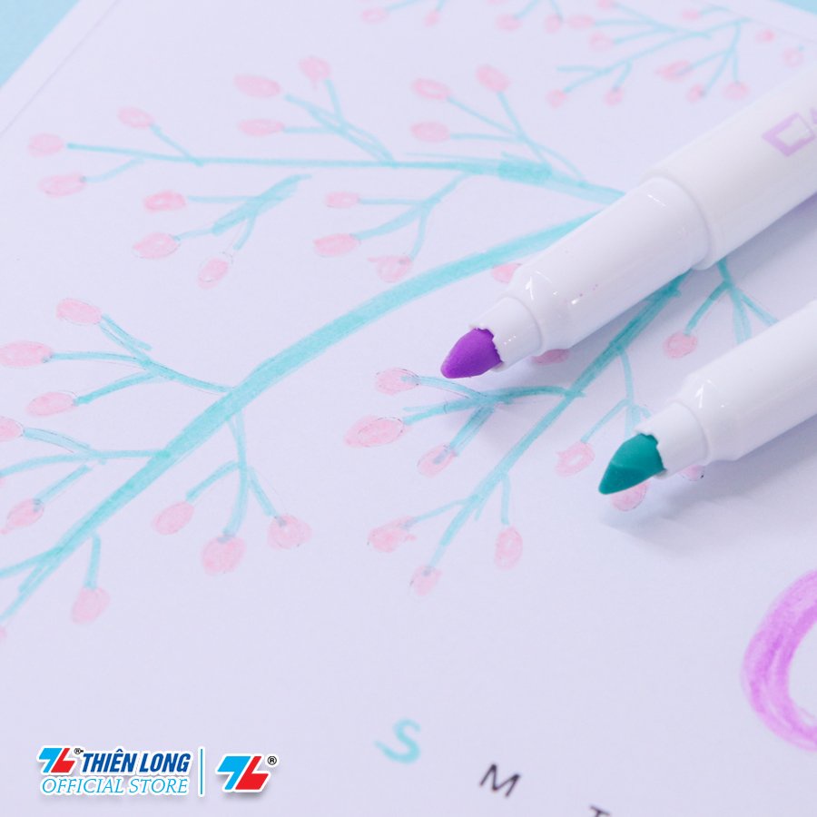 Hộp 5 Bút dạ quang màu Pastel Thiên Long Pazto HL-016 - Bút dạ quang rửa được - Không để lại vết khi Photocopy