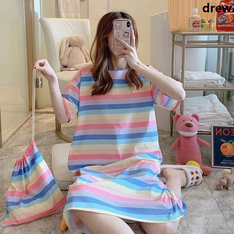 Bộ Đồ Ngủ Ngắn Tay Dáng Rộng Xinh Xắn Dành Cho Nữ | BigBuy360 - bigbuy360.vn