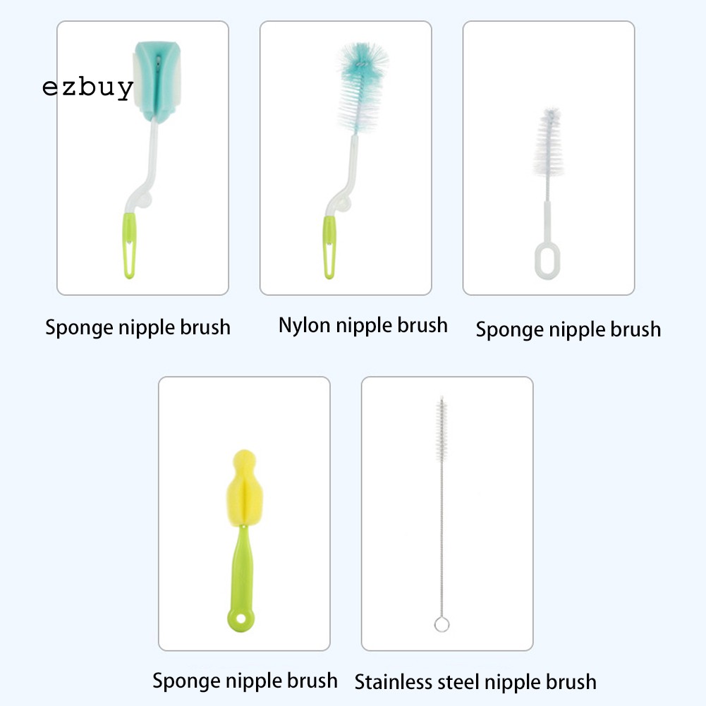5 Cọ Rửa Bình Sữa Em Bé Xoay 360 Độ
