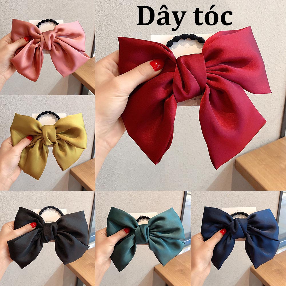 Day buộc tóc/kẹp tóc nơ ruy băng cỡ lớn thời trang Hàn Quốc