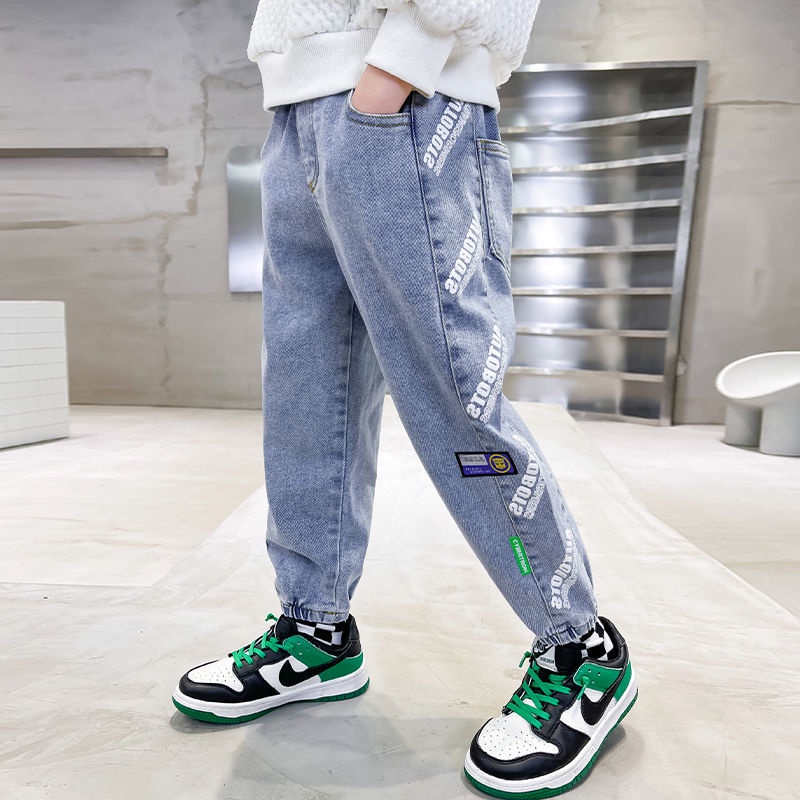 [Grow Up with You] Quần Jean Ống Rộng Phong Cách Mới Mùa Xuân Thời Trang Dành Cho Bé Trai 2022