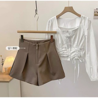 Quần short nữ cạp cao khoá trước ( kèm ảnh thật)