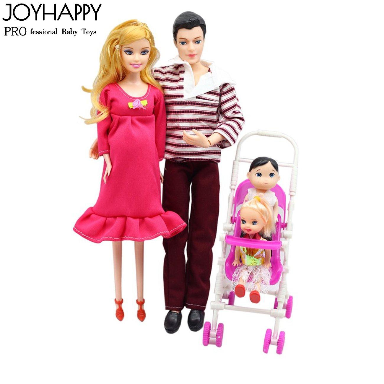 Bộ Búp Bê Mẹ Và Bé Joy5 Gồm Bố + Son + 2 Xe Đẩy Em Bé