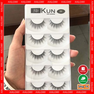 Mi giả tự nhiên Kun 5D 09 5 cặp cao cấp chuyên dùng cho makeup cô dâu