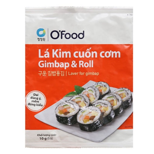 Rong Biển Cuộn Cơm 5 Lá - Lá Kimpap Cuộn Cơm O'food gói 10g
