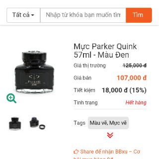mực Parker Quink xịn