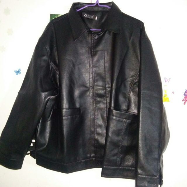 Áo khoác da dáng sơ mi thụng trẻ trung