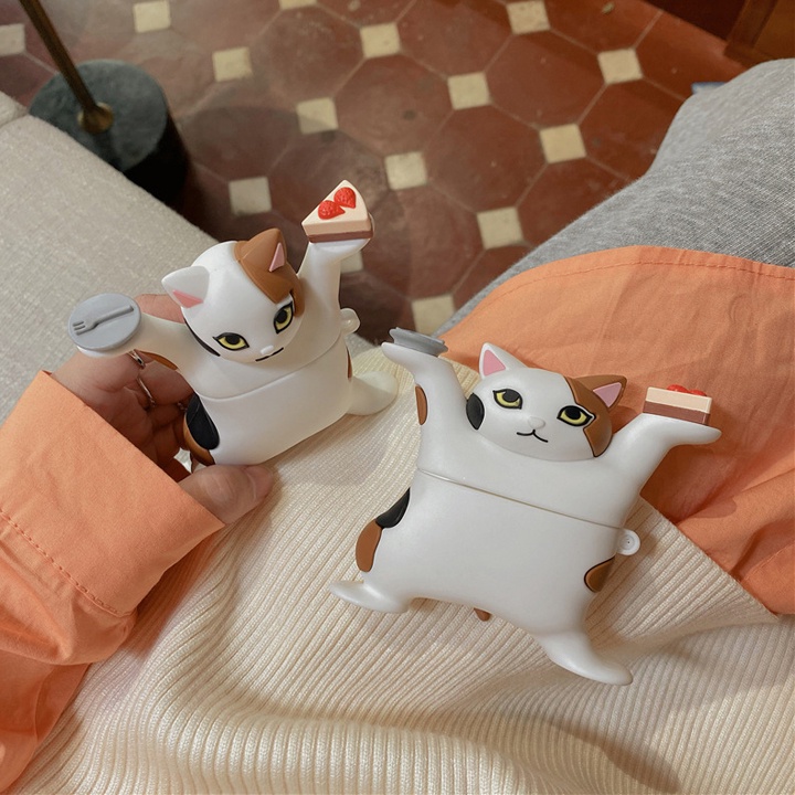 Case Airpods Mèo Tham Ăn, Ốp Airpods Mèo Tam Thể cực chất - Mã TZAP376