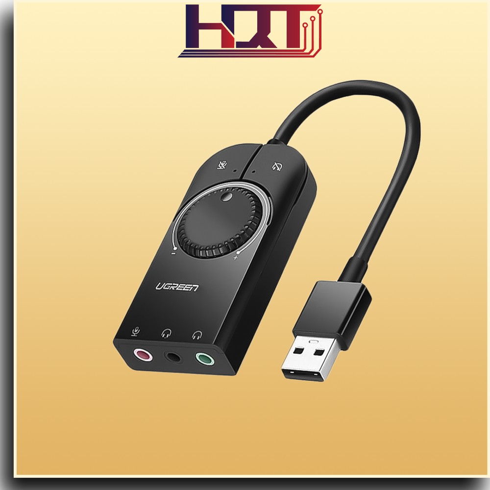 Bộ chuyển đổi âm thanh từ USB sang 3 cổng 3.5mm UGREEN CM129, Chip SSS1629 DAC 48KHz/16bit