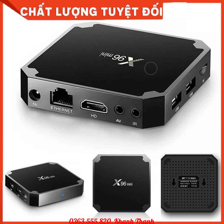 TV BOX X96 Mini (Amlogic S905W QuadCore/2G/16G) - X96 Mini Android TV Box RAM 2GB - ROM 16GB - Hệ Điều Hành Android 7.12