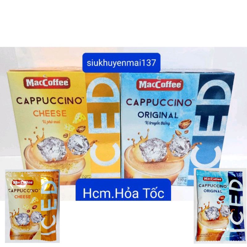 [Mã GROXUAN1 giảm 8% đơn 150K] MACCOFFEE cappuccino, 190gr( 10gói) truyền thống và phô mai, 3.2023 | BigBuy360 - bigbuy360.vn