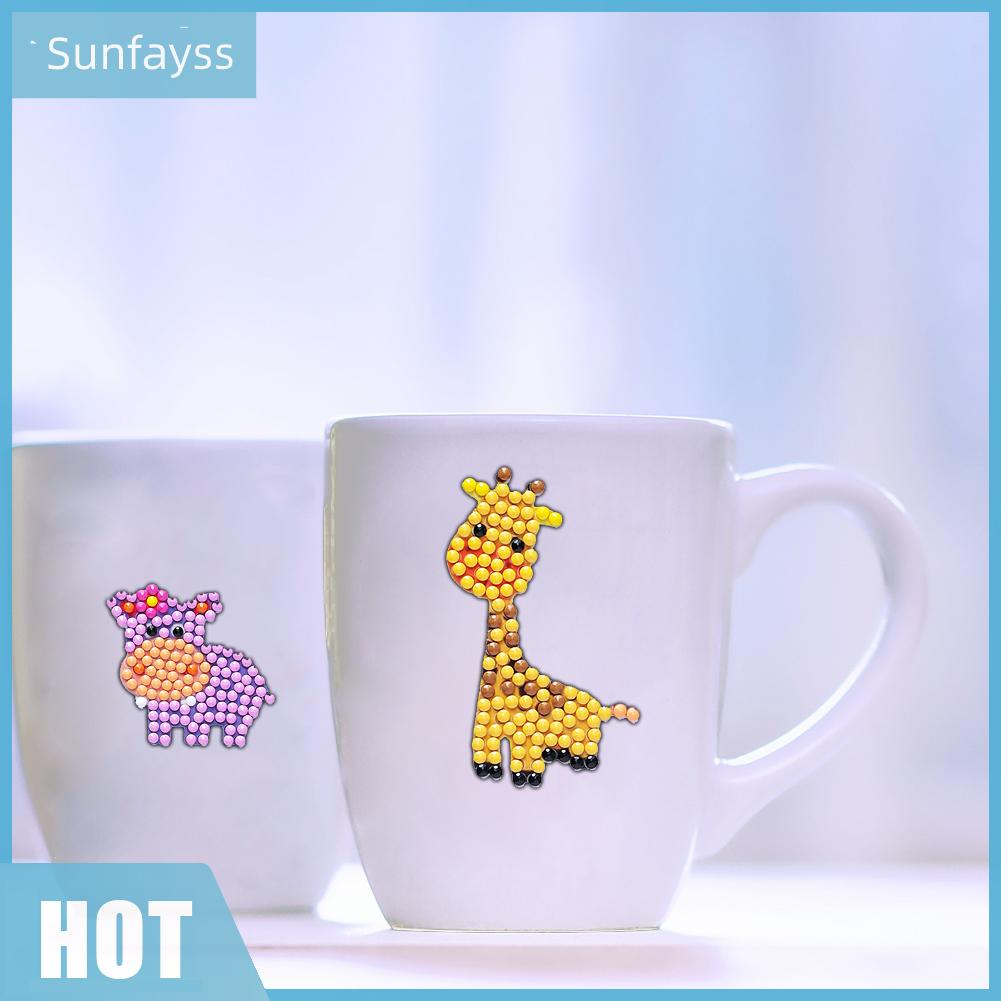 Set 9 Tranh Đính Đá DIY Hình Động Vật Dễ Thương Để Trang Trí Điện Thoại