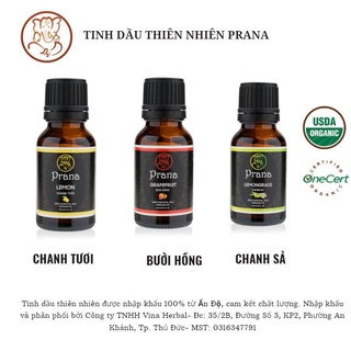 TINH DẦU PRANA THIÊN NHIÊN XÔNG PHÒNG, CHO SPA PRANA ESSENTIAL OIL LOẠI 15ML
