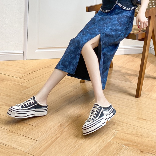 Tikp Giày Lười Vải Canvas Đế Dày Thoáng Khí 2 Màu Tùy Chọn Dễ Phối Đồ Thời Trang Cho Nữ Size 35-40