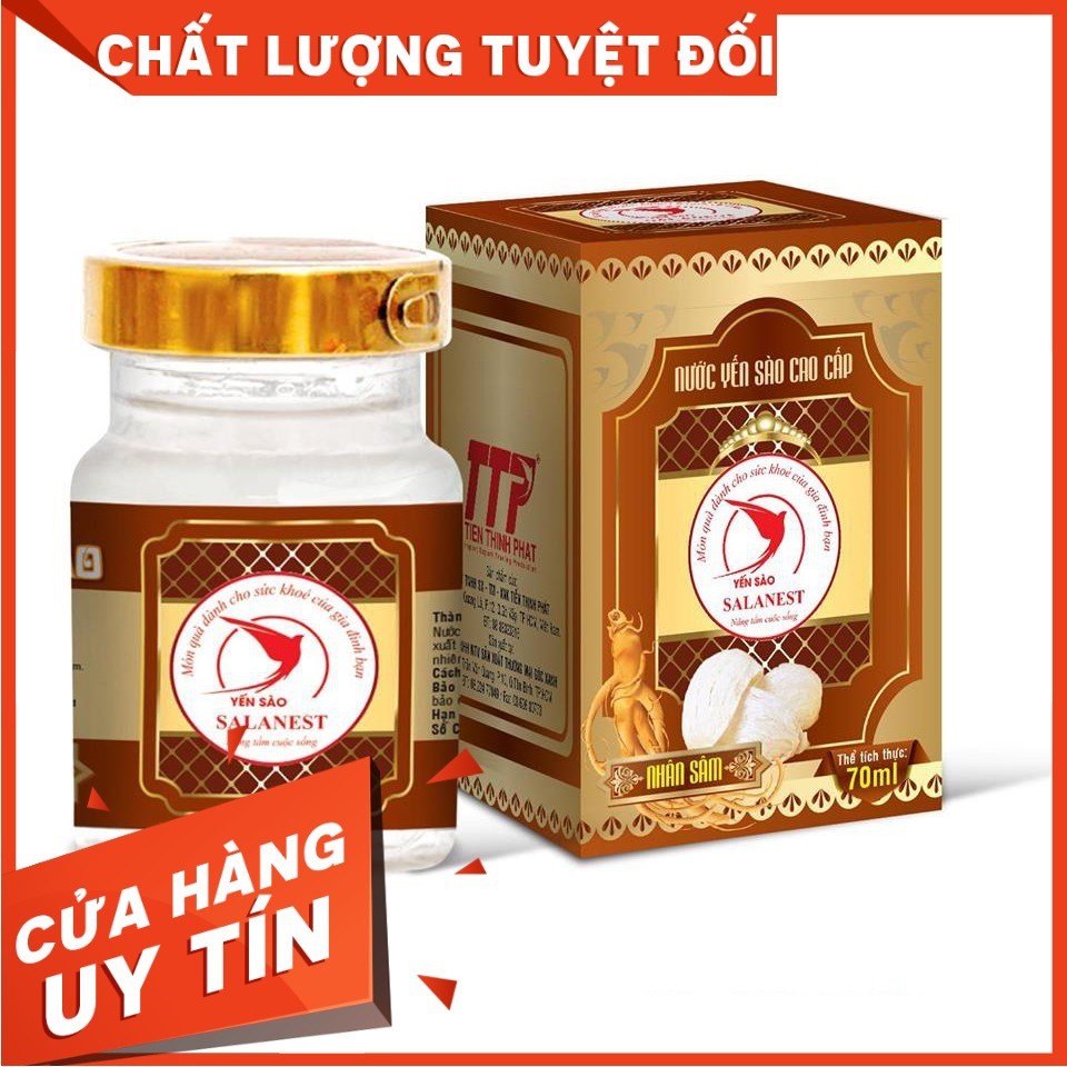 [Mã 77FMCGSALE1 giảm 10% đơn 250K] Nước Yến Chưng Nhân Sâm Salanest 18% Yến Thiên Nhiên Lọ 70ml - Hộp 1 hủ