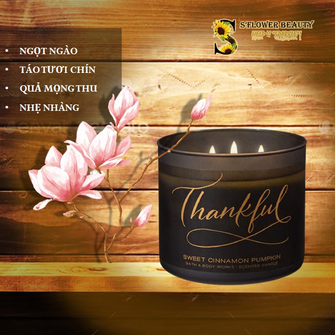 BST Truyền Thống | Nhiều Mùi |  Nến Thơm 3 Tim Chiết Xuất Tinh Dầu Thiên Nhiên Bath &amp; Body Works Scented Candle 411g