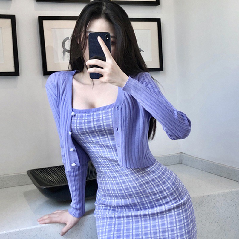 Áo khoác cardigan dệt kim dài tay cổ chữ V thiết kế cài nút thời trang nữ | BigBuy360 - bigbuy360.vn