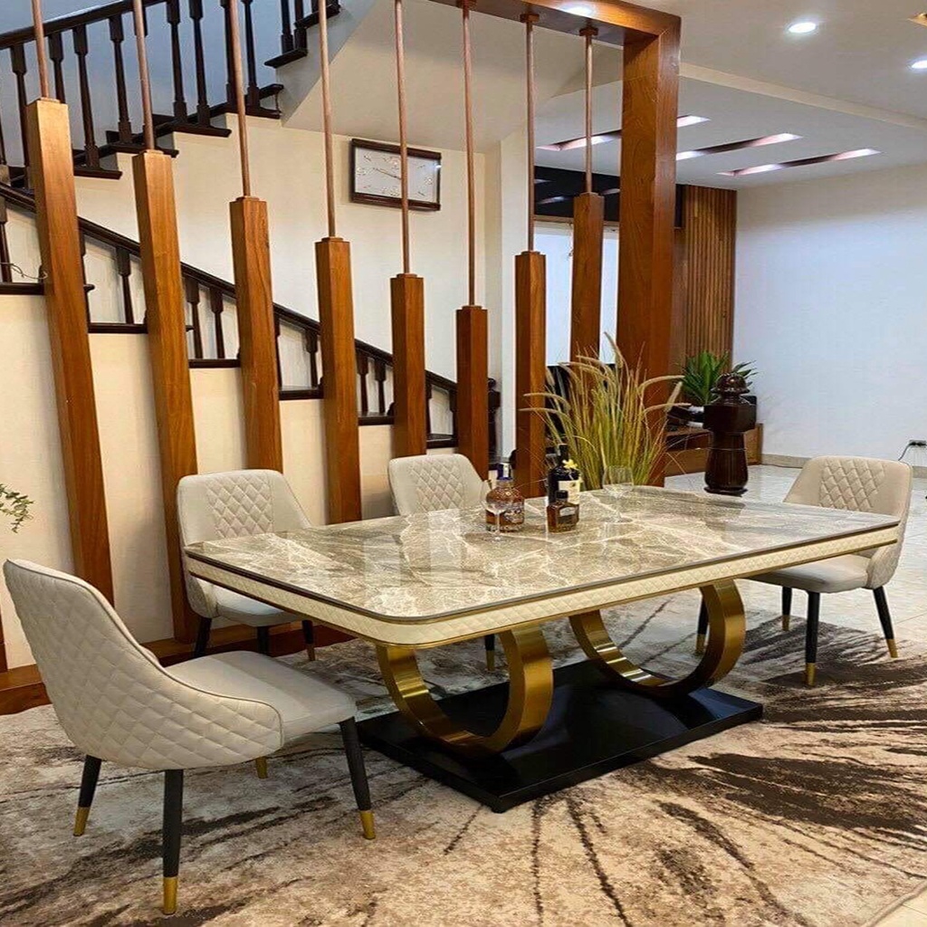 Bàn ăn tân cổ điển kết hợp cùng ghế Louis - Bộ bàn ăn 6 ghế 8 ghế tân cổ điển