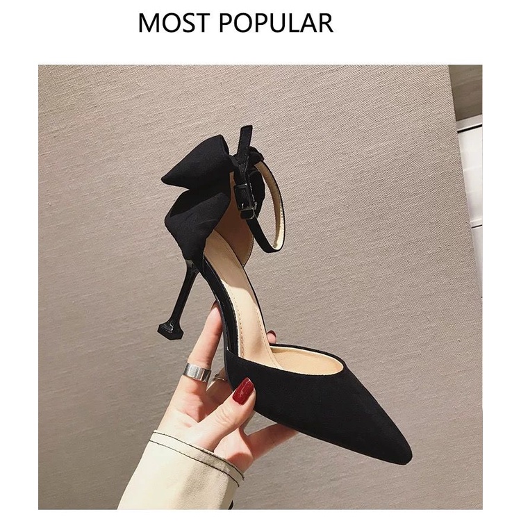 Giày Cao Gót Mũi Nhọn Màu Đen Thời Trang 2022 Mới 2021 Quyến Rũ Cho Nữ