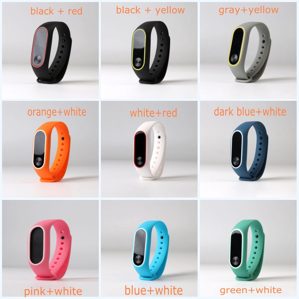 Dây Đeo Thay Thế Chất Liệu Silicon Màu Trơn Cho Xiaomi Mi Band 2