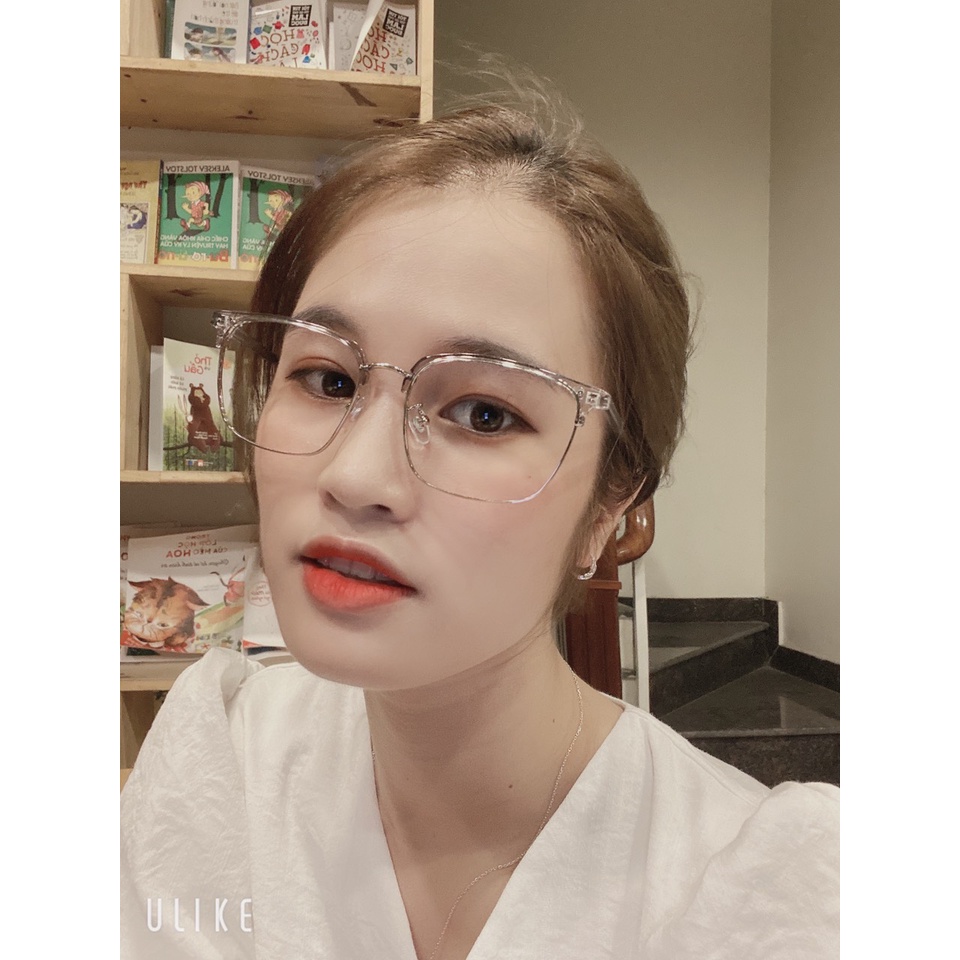 Gọng kính cận nam nữ thời trang Eye Plus dáng vuông nửa viền N280-10208