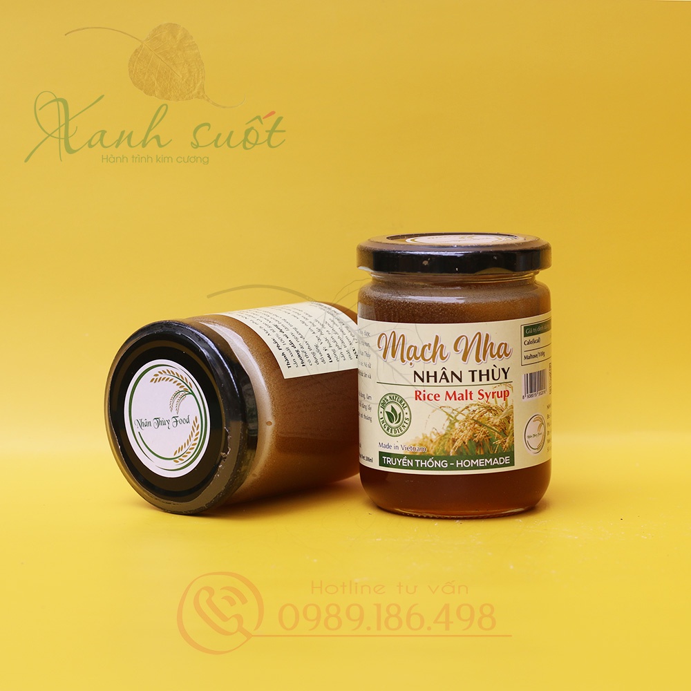 Mạch Nha Nếp- Thơm, Ngon, Dẻo, 100% Tự Nhiên- Không Hóa Chất- Original Rice Malt Syrup [Xanh Suốt]