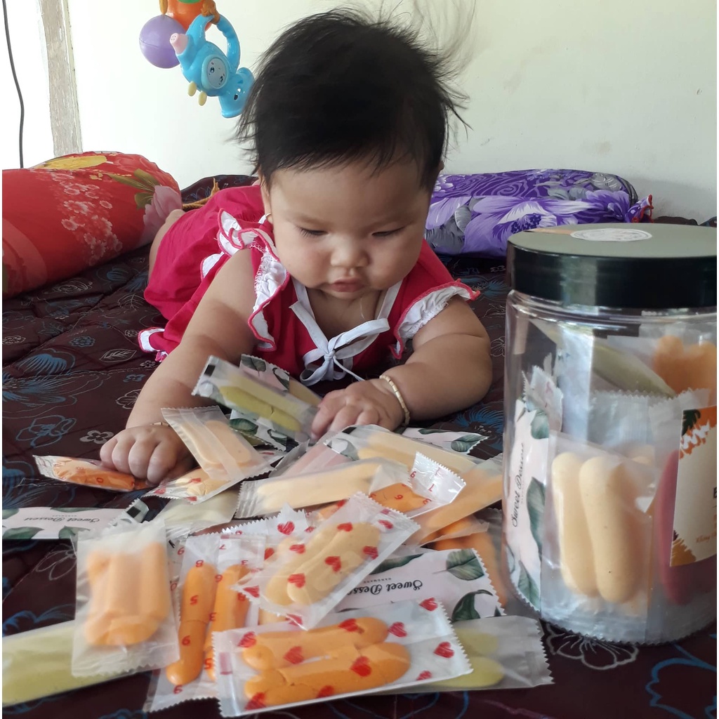 Bánh ăn dặm sữa chua, lòng đỏ trứng rau củ quả  cho bé từ 5-6 tháng handmade M'shop