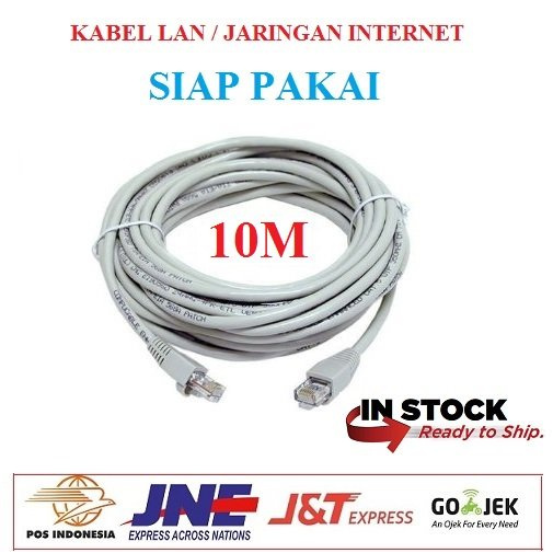 10m Utp Cat5e Lan Cable - Rj45 - Plugboot Xám Chất Lượng Cao