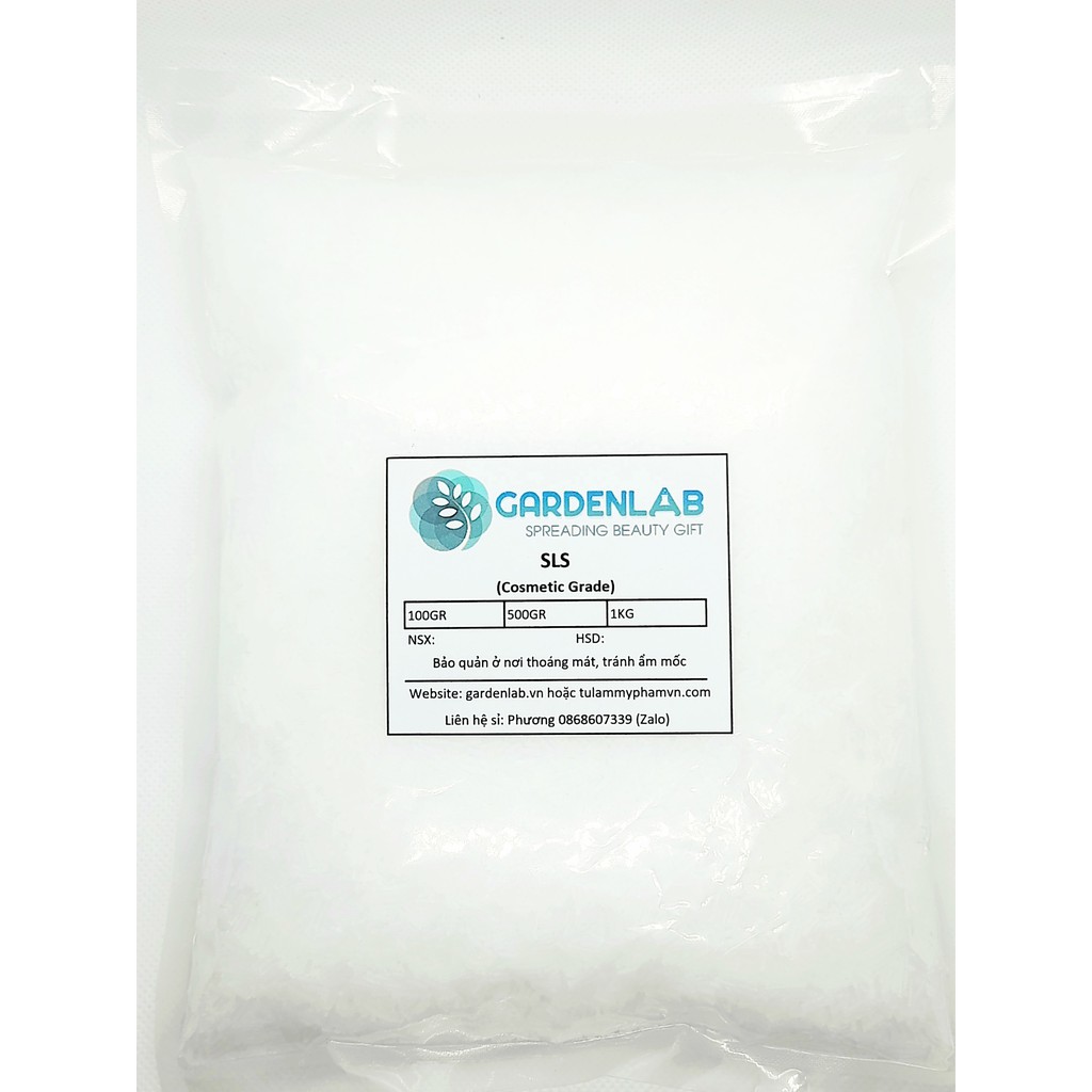 1KG Chất Tẩy Rửa Tạo Bọt Dùng Trong Mỹ Phẩm SODIUM LAURYL SULFATE (SLS)