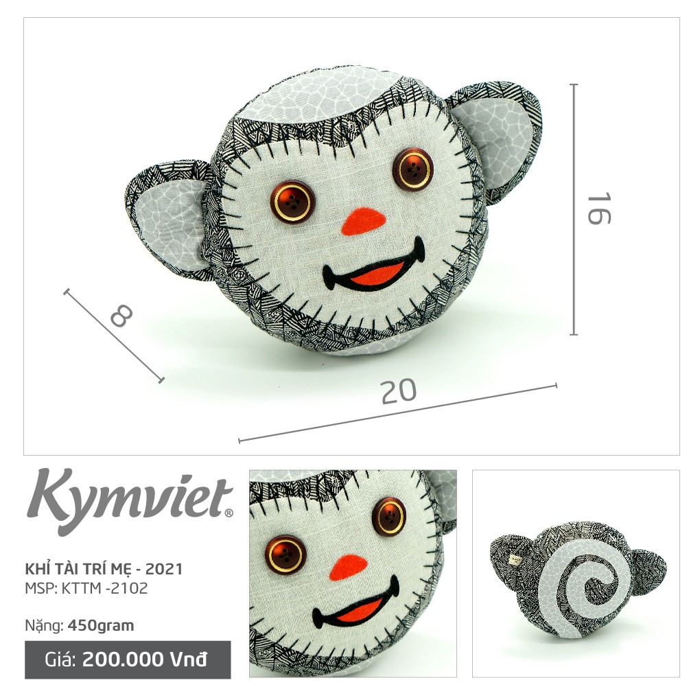 Đồ Chơi Nhồi Bông Hình Gia Đình Khỉ Tài Trí Kymviet Craft Cotton